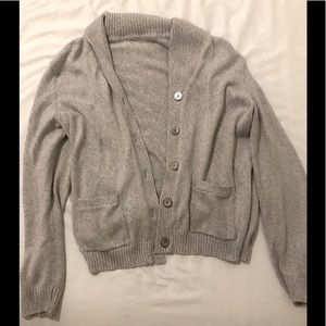 Gray button up cardigan
